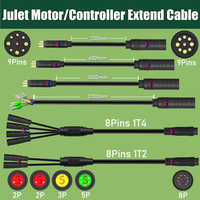 Ebike 9pins Motor Extend Cable Julet 1T4/ 1T2 extend cable 1-4 cable 1-2 cable/Bafang Mid Motor 1-4 Cable Speed sensor Cable
