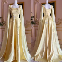 Customized es Flower Draped Pleat Christmas A-line Square Collar Bespoke Occasion Gown Long Dresses