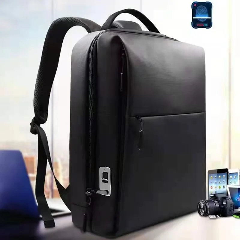 Wholesale price USB charging school backpacks fingerprint anti-theft lock zipper laptop backpack lock with fingerprint lock