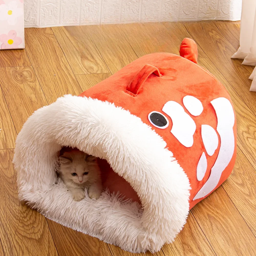 

NEW Pet Cat Nest Dog House for Small Dog Warm Winter Cat Beds Plush Cat Villa Antislip Puppy Bed Sofa Dog Pet Supplies Kennel