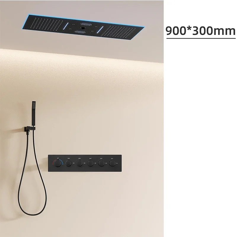 رأس دش مخفي مدمج، مثبت على الحائط، مخفي، مدفون مسبقًا، مرتفع السماء، رأس دش عملاق مع وظيفة الموسيقى #3