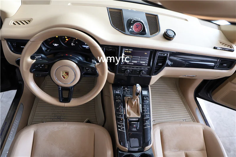 Car Inner For Porsche Macan Accessories 2014-2017 Car carbon fiber decorative cup air outlet window button panel Car styling