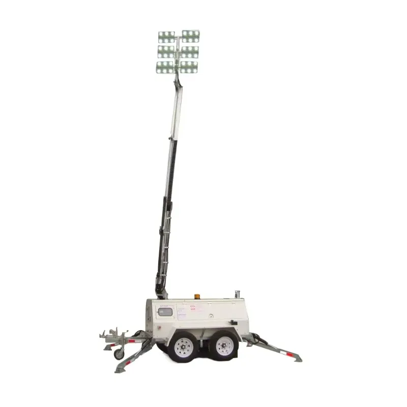 Rapid Deploy Towable Lighting Tower with Extended Height Mast for Highway Response and Bridge Inspections