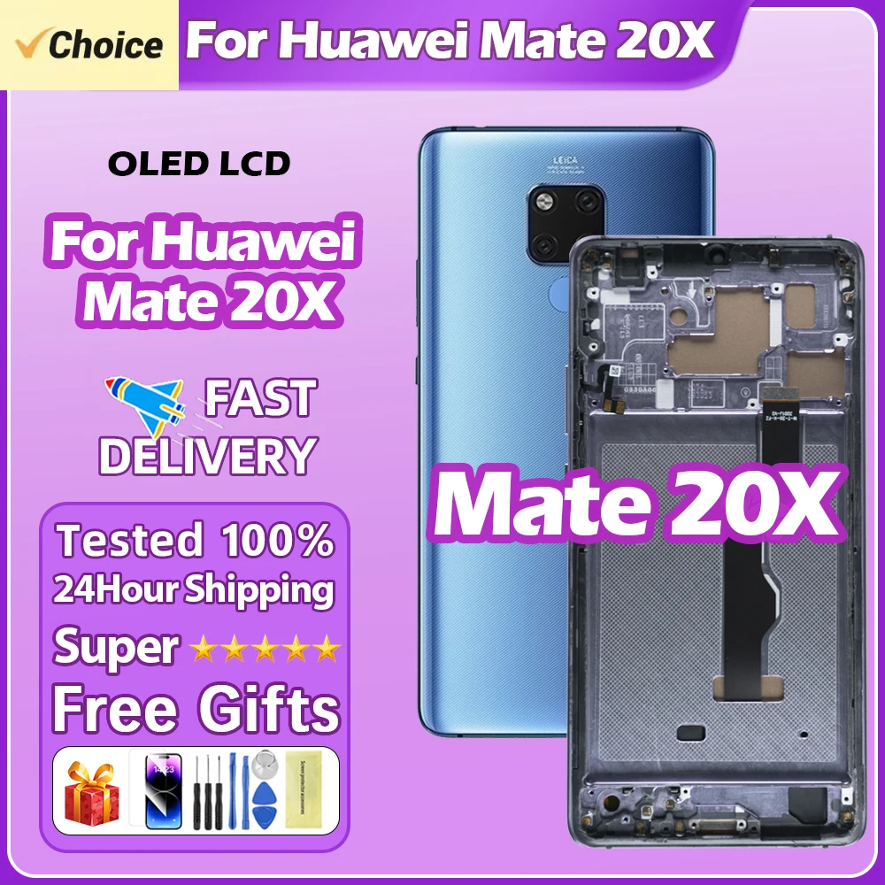 Протестированный Жк-экран Huawei Mate 20x Evr-l29 Tl00 — 7,20-дюймовый Емкостный Сенсорный Дисплей С Дигитайзером