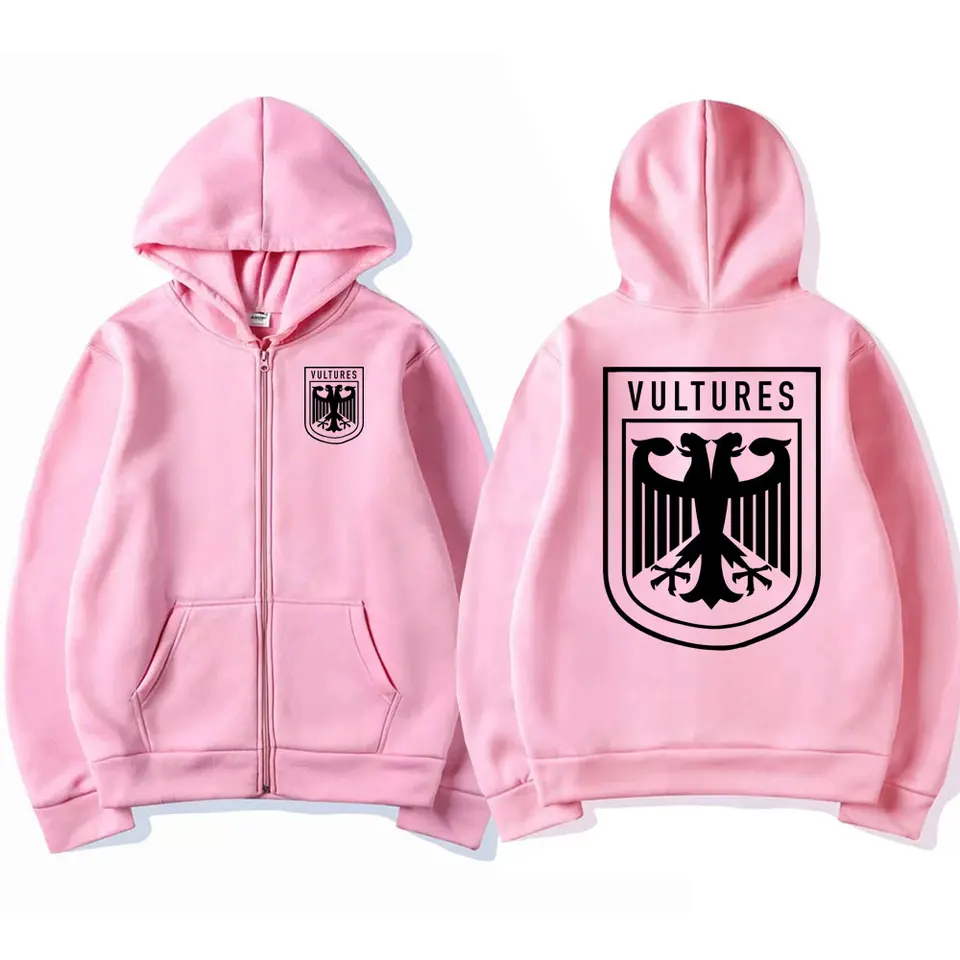 Kanye West Vultures Hoodie Men's Streetwear Zip-Up