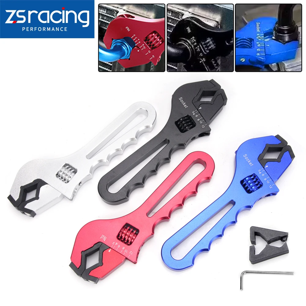 ZSRacing وصلة خرطوم مفتاح قابل للضبط 3AN-12AN مفتاح ربط ألومنيوم خفيف الوزن AN 3 4 6 8 10 12 TC050