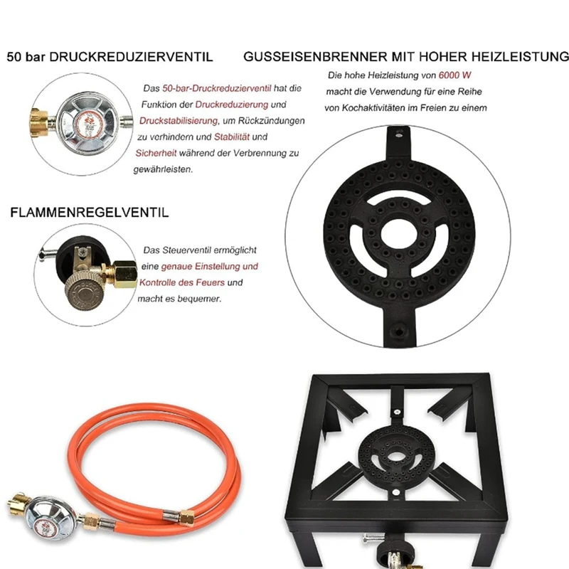 High Pressure Single Propane Burner Propane Burner For Outdoor Cooking, For Camping, Tailgating, Propane Burner Heads