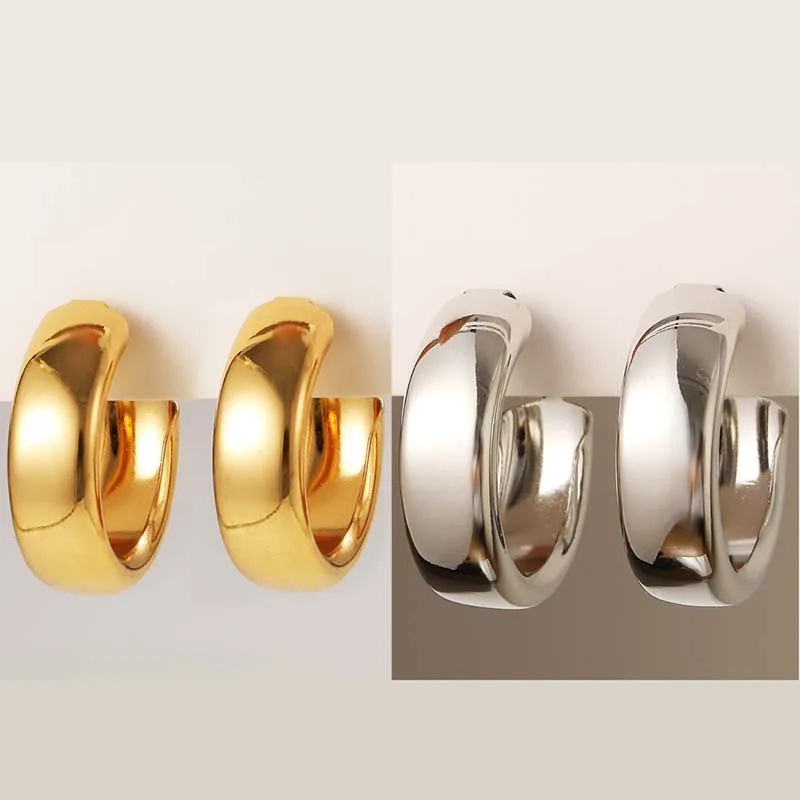 Goldene große Creolen koreanische Geometrie Metall Ohrringe für Frauen weibliche Retro Tropfen Ohrringe 2021 Trend Modeschmuck