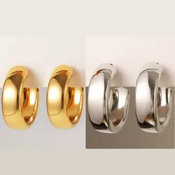 Golden Big hoop Earrings Korean Geometry Metal Earrings For women Female Retro Drop Earrings 2021 Trend Fashion Jewelry