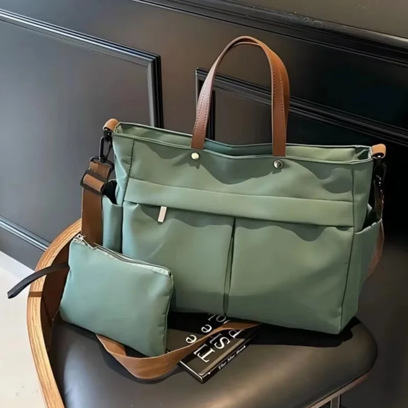 2 قطعة/المجموعة الصالة الرياضية حقيبة اللياقة الرياضة في الهواء الطلق السفر Crossbody الكتف حمل حقائب العمل الكبيرة للنساء الطلاب كتاب حقيبة يد للكمبيوتر المحمول