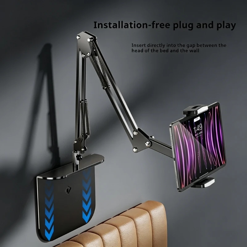 Suporte de telefone multifuncional ajustável para cabeceira de cama, para ipad, tablet, metal, extensível, para quem quer ver tv na cama