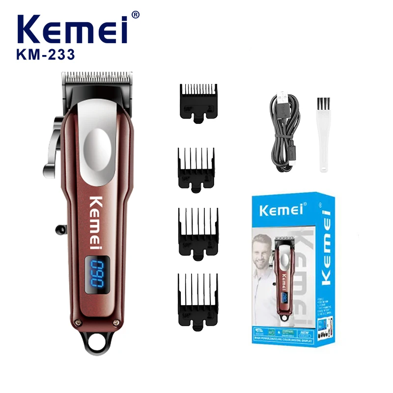 

Kemei 233 Electric Hair Clippers Men Rechargeable Precision Adjustment Hair Cutting Tools Professional Barber Cordless Trimmer