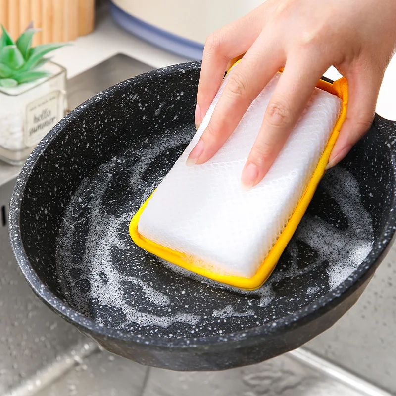 Newest Dishwashing Sponge Reusable Washable Sponges Double Side Magic Sponge Wash Dishes Useful Things for Kitchen Clean Tools