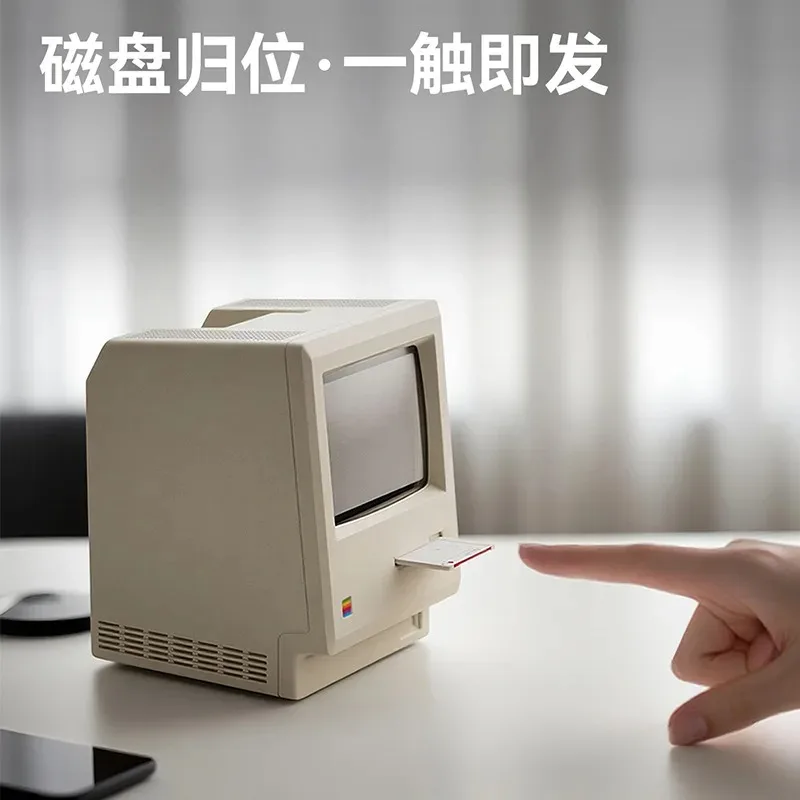 Maclock retro relógio de longa duração da bateria despertador display acordar artefato computador desktop decoração sensível presente preciso