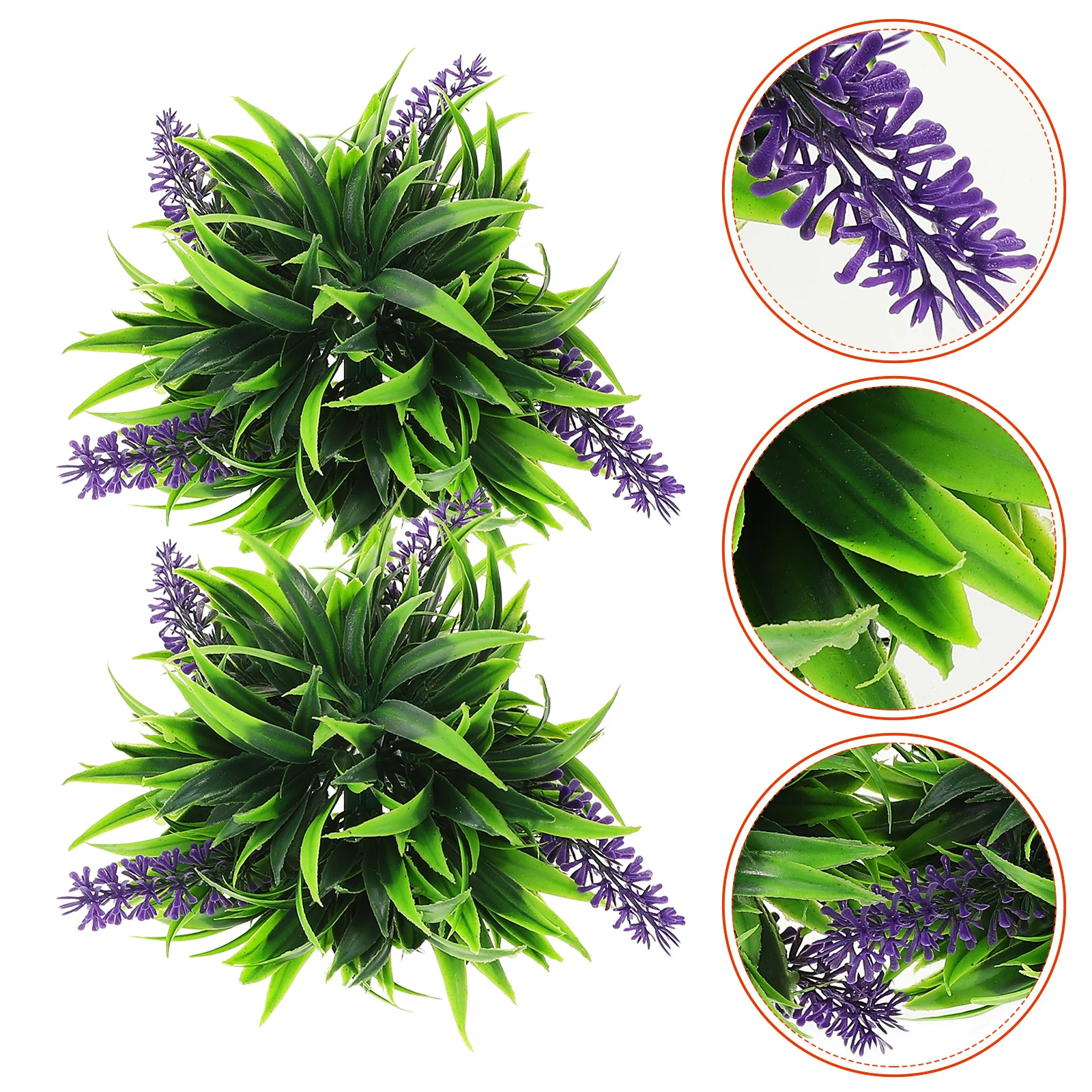 

4Pcs Artificial Lavender Topiary Ball Hanging Ornament Decorative Faux Plant for Indoor Outdoor Garden Festival Wedding