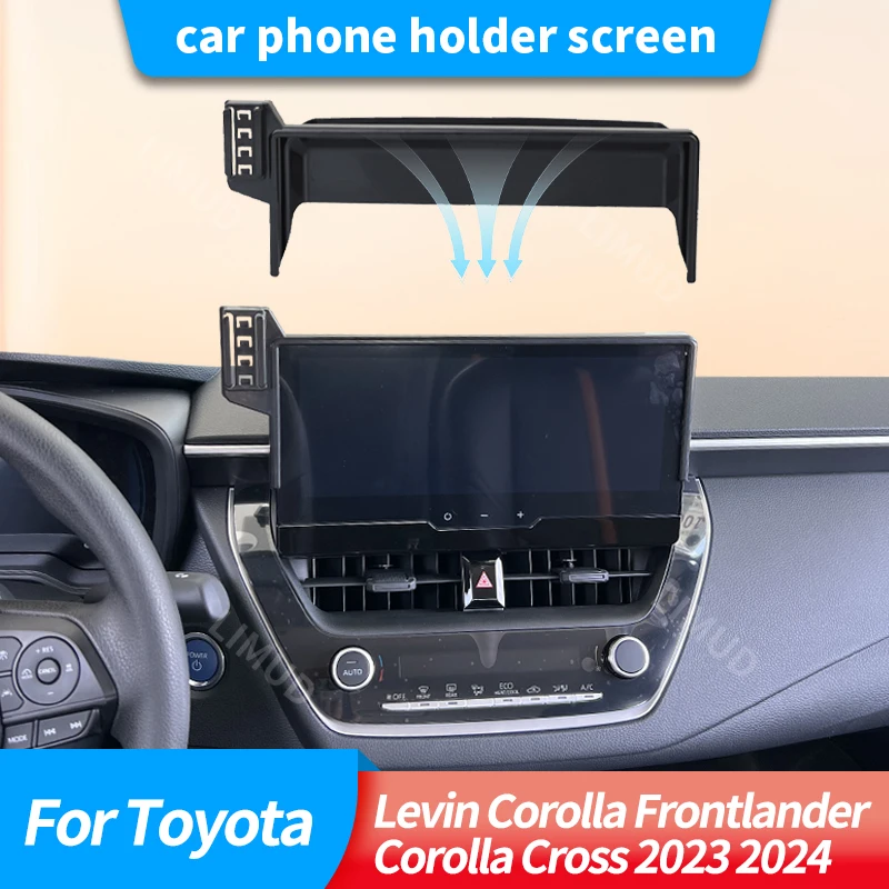 Soporte para teléfono móvil con pantalla para coche, para Toyota Levin Corolla Frontlander Corolla Cross 2023 2024, soporte con cargador inalámbrico y GPS