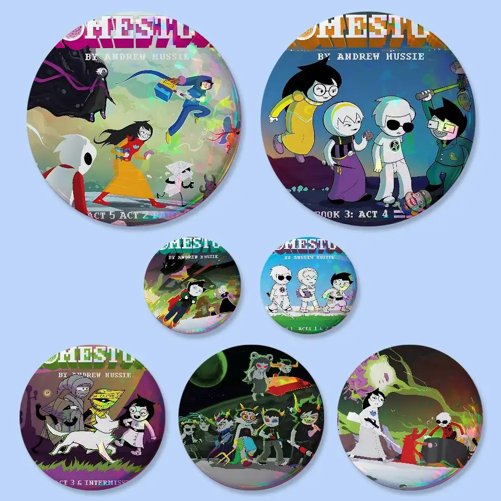 H-Homestuck S Insignias Redondas de 25, 32, 44, 58, 75 mm, Pin de Cosplay, Decoración para Bolsos, Regalos para Fans, Coleccionistas, Amigos, Broche, Souvenir
