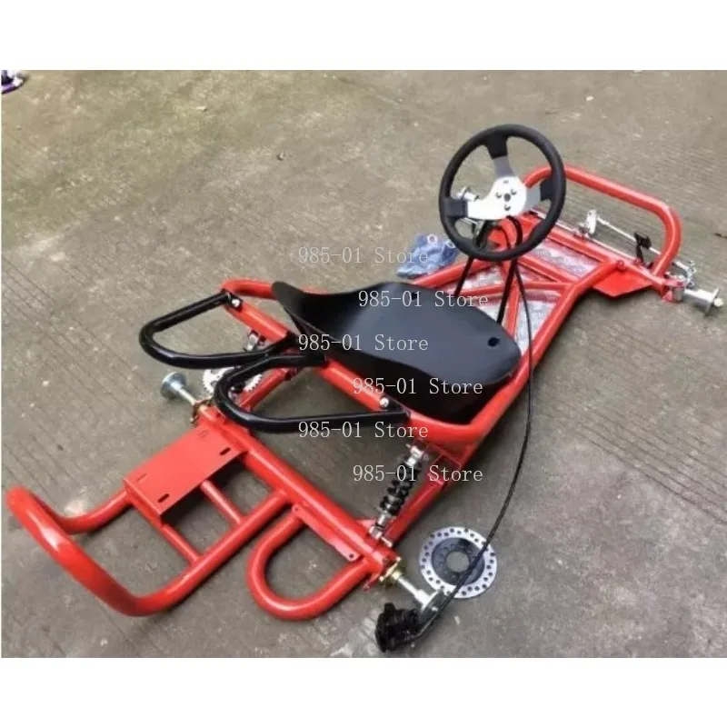 Full Set Drift Kart Accessories，Frame Body Front Steering Rear Axle Rear Bridge with 5inch Tires