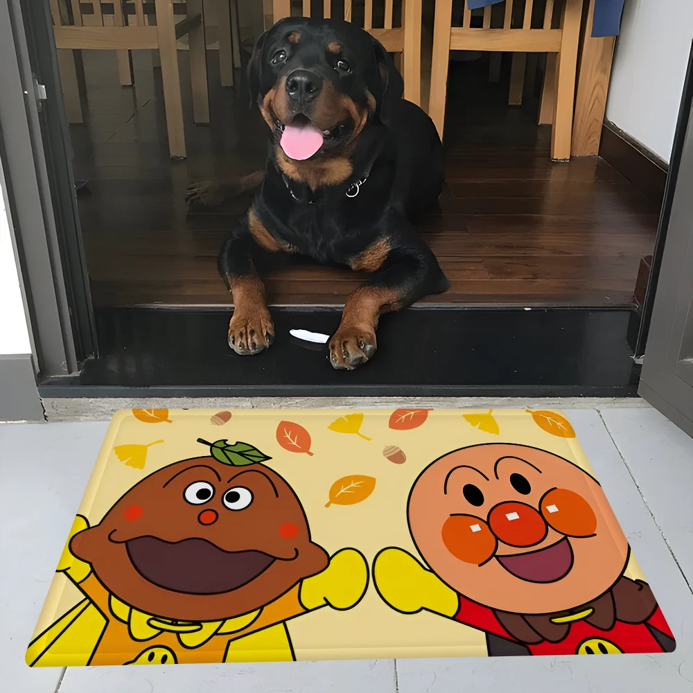 Children Doormats Anpanman Anime Floor Mat Bathroom Mat Kids Room Bedroom Decoration Balcony Anti-Slip Doormat Living Room