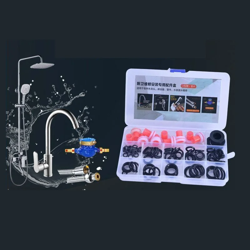 100Pcs Rubber Faucet Washer Kitchen Bathroom Faucet Water Seal Ring Leak-Proof Gasket Kit for Plumbing Plug Sealing Connections