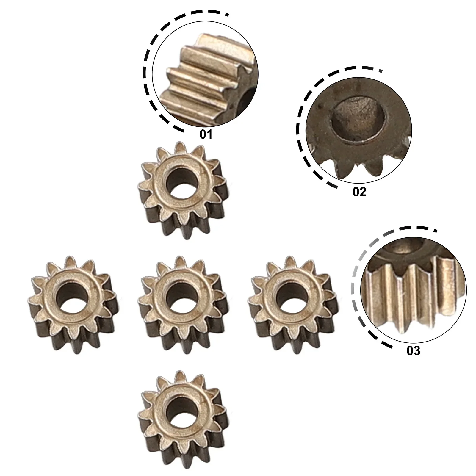 Motor Gear Metal Repair Replace Set 5pcs Rebuild Replacement 3 Type Optional 9 12 Teeth For Cordless Drill 550