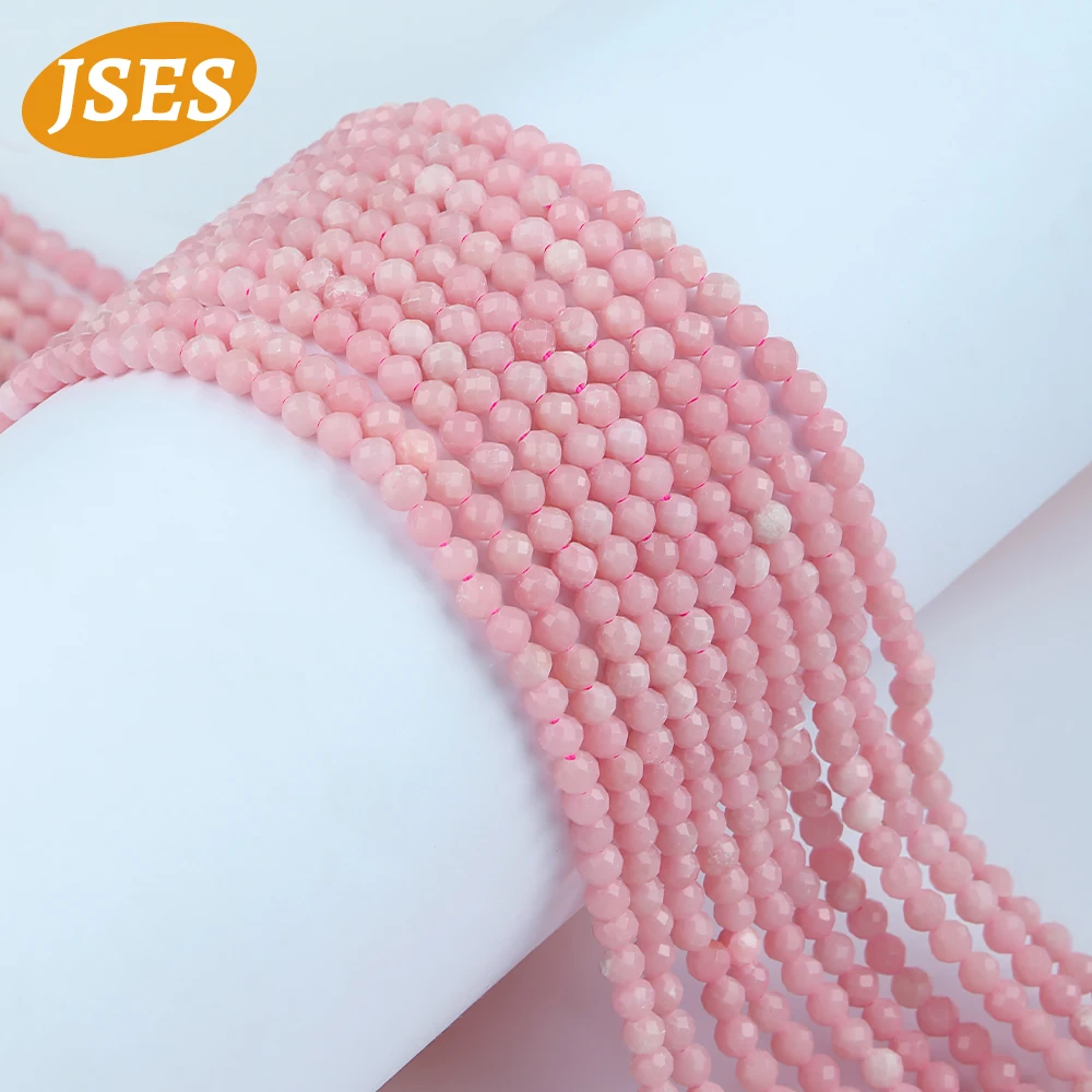 2A Natürliche Rosa Opal Facettierte Lose Raum Perlen Stein Rocailles für Schmuck Machen 2mm 4mm Armband DIY zubehör Charms