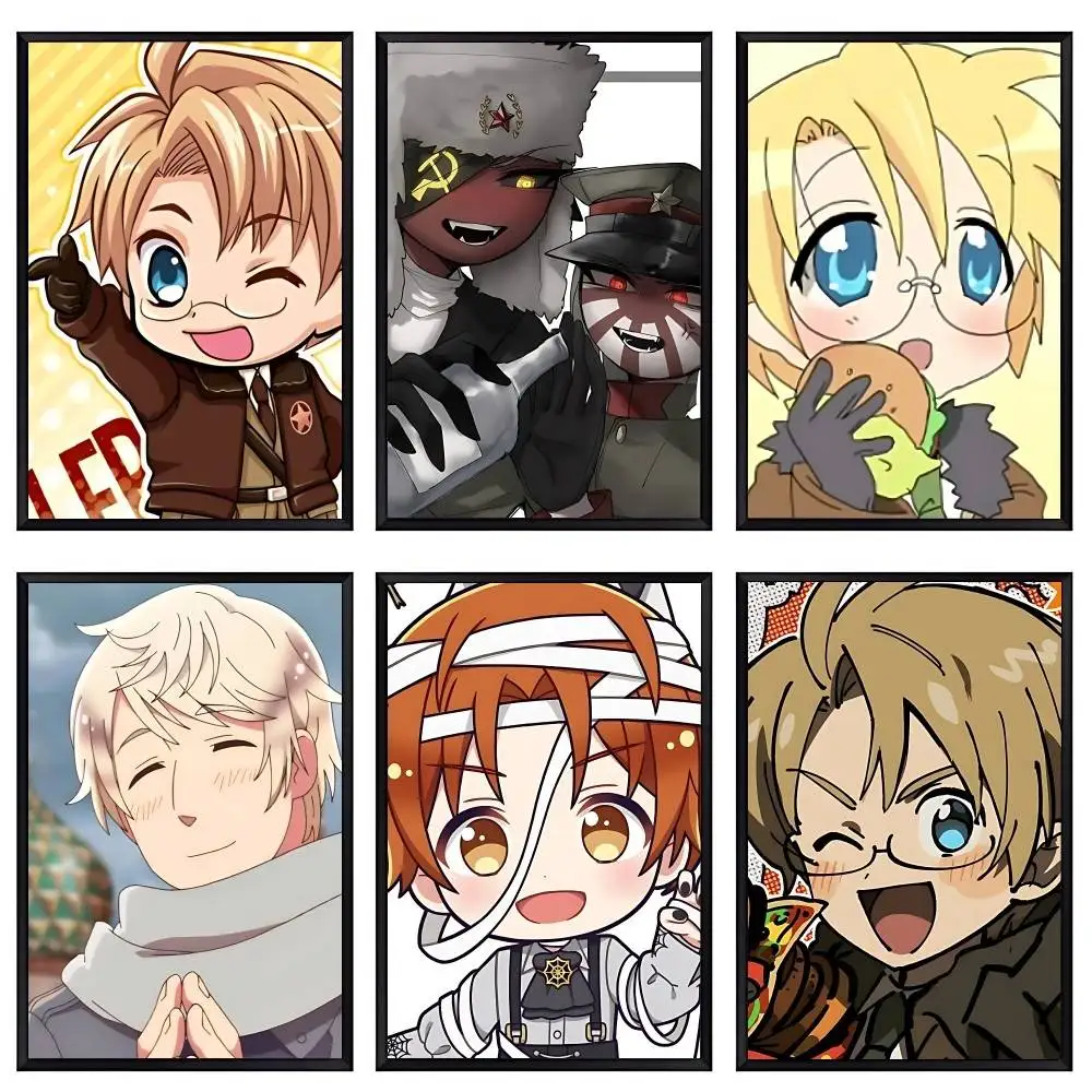 أنيمي Hetalia محور القوى المشارك لا مؤطرة المشارك كرافت نادي بار ورقة Vintage ملصق جدار الفن اللوحة غرفة نوم دراسة ملصقات