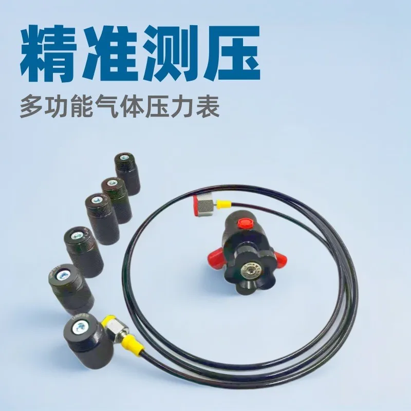 7 IN 1 Hydraulic Accumulator Nitrogen Gas Charging Kit Pressure Test Kit for Industrial Hydraulic System Maintenance
