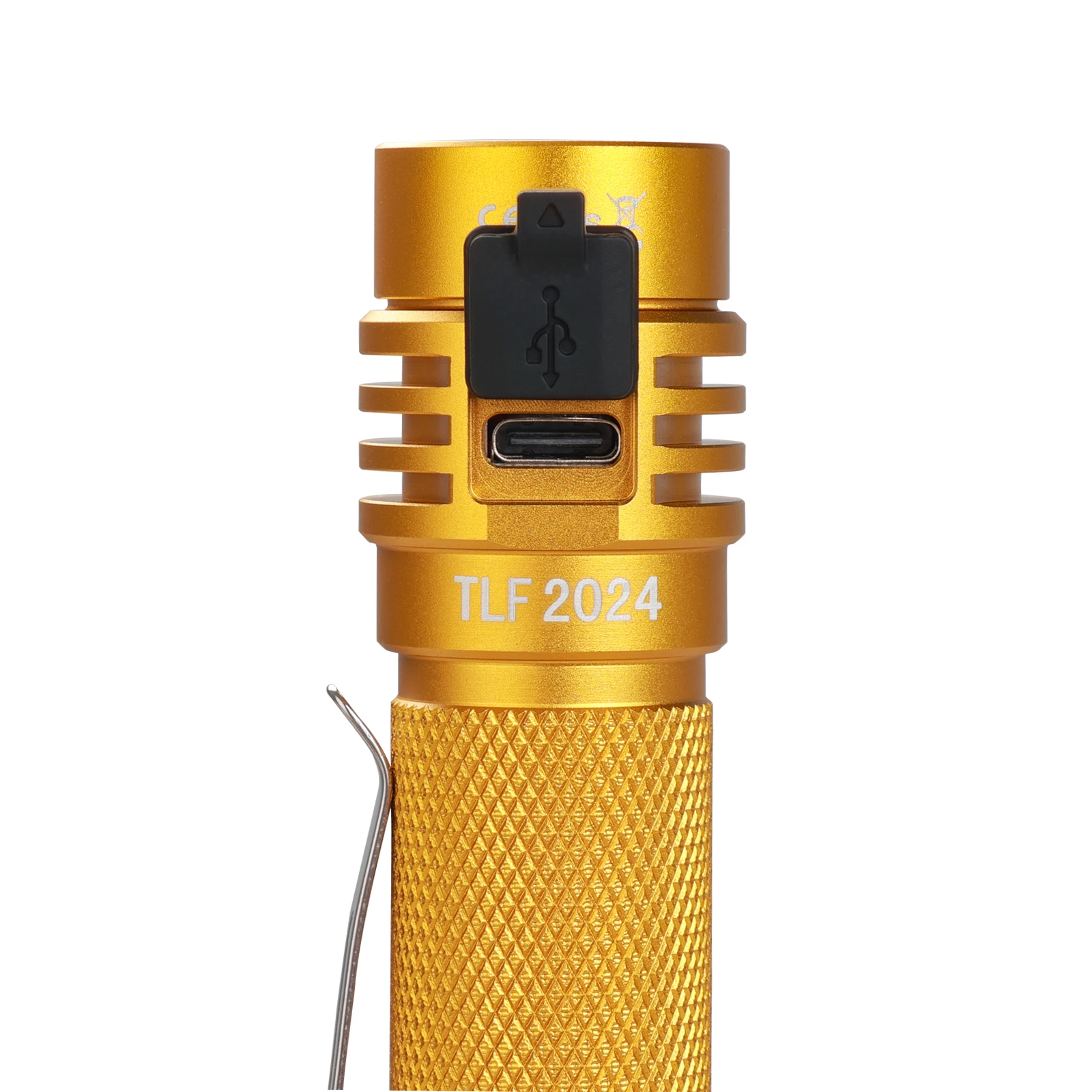 Wurkkos -TLF Golden WK03 18650 Flashlight Nichia 519A 5000K 1200LM USB C Rechargeable IP68 Waterproof Torch for Hiking Camping