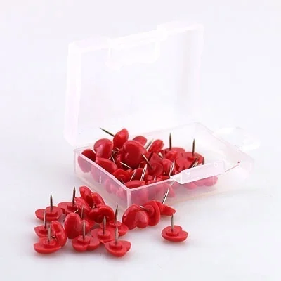 Heart-Shaped Colored Push Pins, 50-Pack image