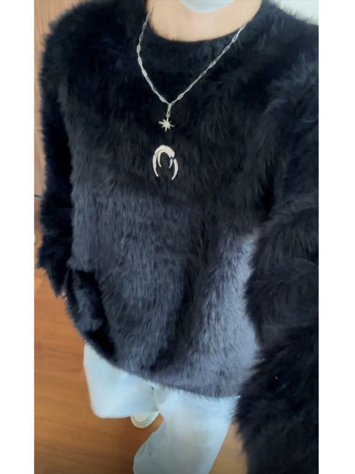 

Мужской вязаный свитер Bla Camere с утолщенным металлическим лунным узором, водостойкий, из имитации норки, зимняя верхняя одежда