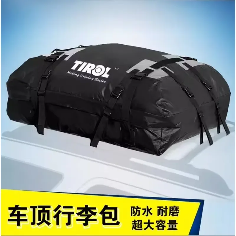 Waterproof Oxford Cloth Car Roof Top Cargo Bag PVC Luggage Rack Storage Carrier for Travel Camping SUV Sedan Universal Fit