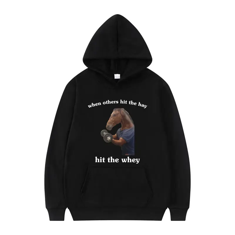 Quando os Outros Atacam, Atacam o Potencial - Moletom Engraçado de Musculação com Meme, Unissex, Vintage, Gótico, Casual, Oversized