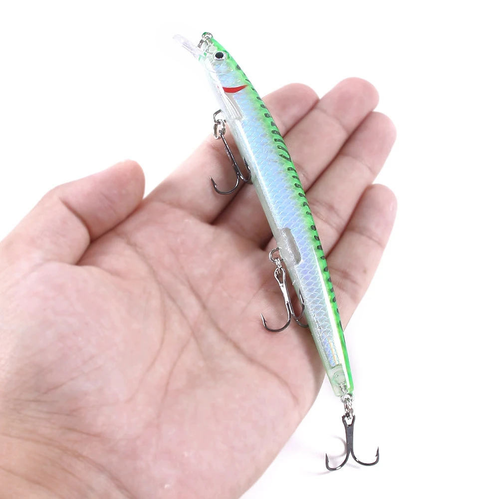 Bionic Fishing Lure Minnow Jerkbait 13.5Cm 15.5G Topwater Floating 3D Eyes Hard Baits Wobbler Sea Bass Pesca Fishing Tackle