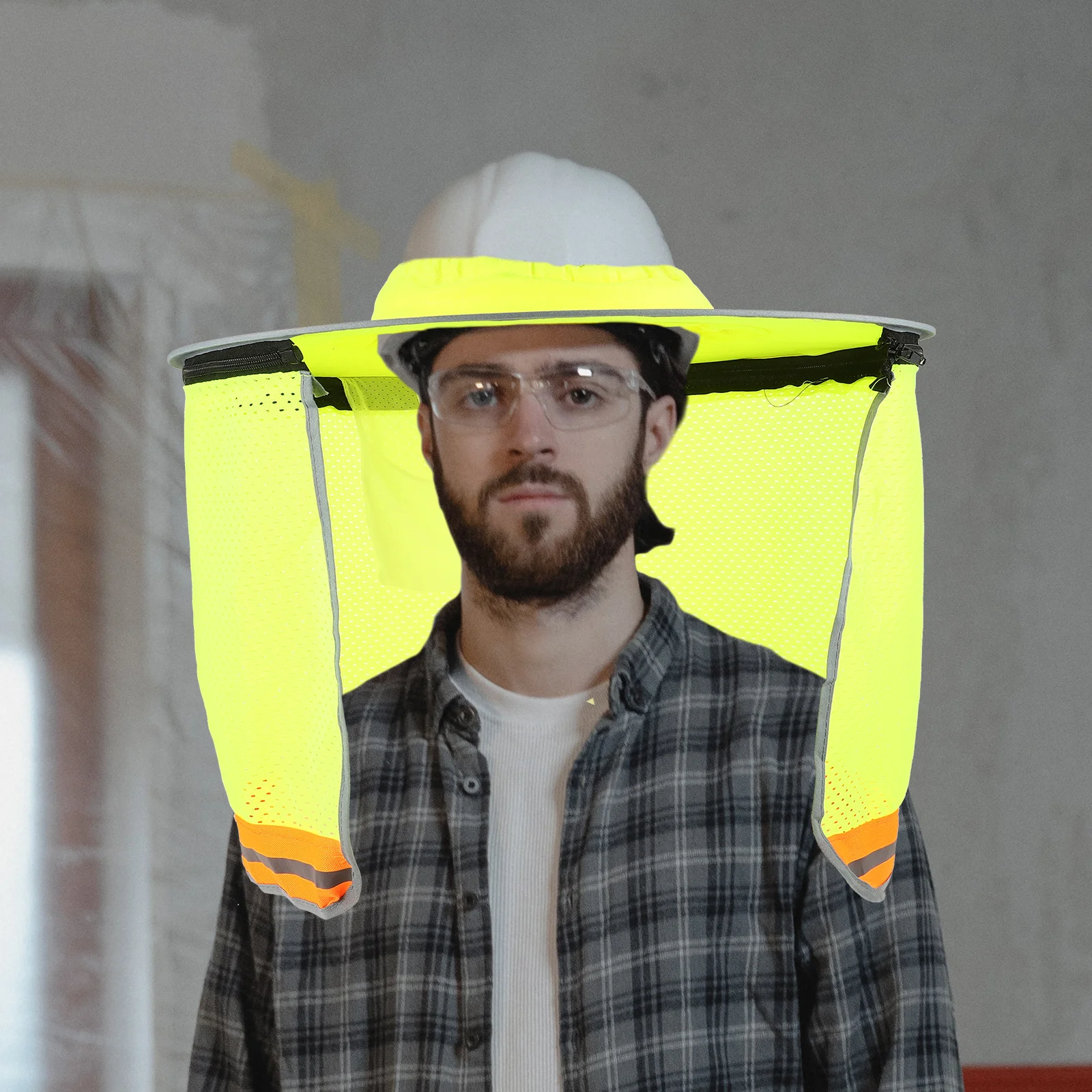 قبعة صلبة، حافة مظلة، لون مشرق، حماية من الأشعة فوق البنفسجية، غطاء للرقبة، حاجب أمان للعمل في الهواء الطلق، ظل هاردهات #2