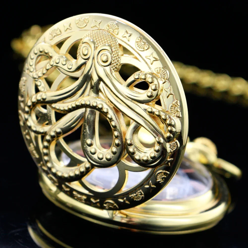 

Luxury Gold Mechanical Hand Wind Pocket Watches Vintage Men's Pendant PocketWatch Gift PJX1684