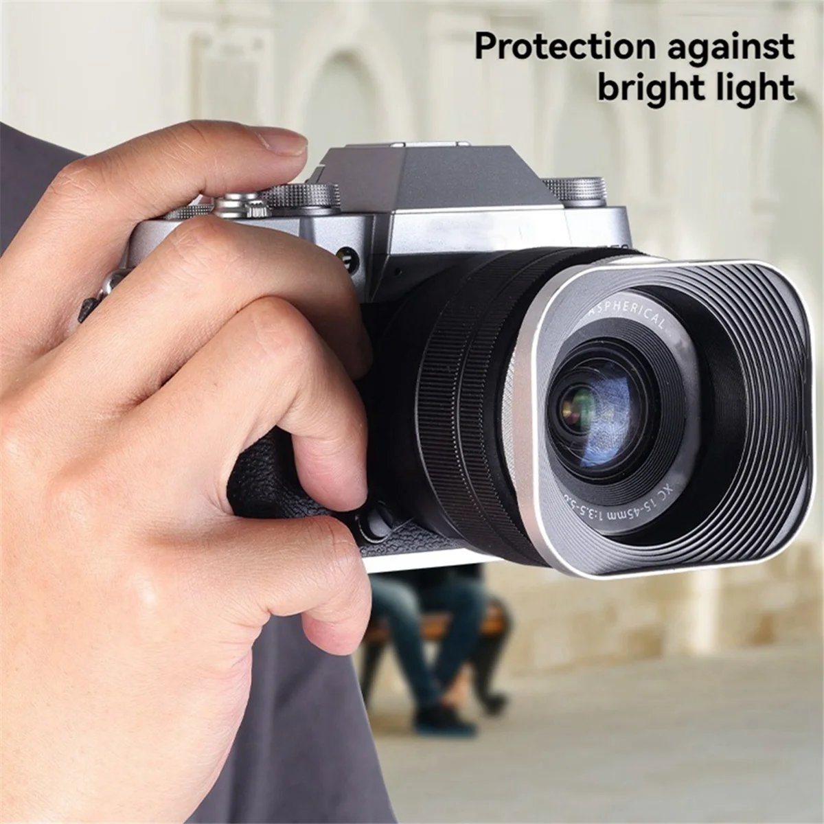 RISEN 52 ملم عيار SLR غطاء عدسة صغير فردي مربع من سبائك الألومنيوم لهاتف Sony وCanon وNikon وكاميرات Fujifilm باللون الأسود