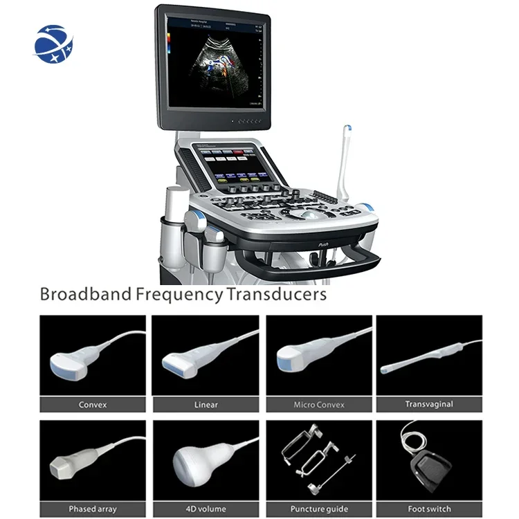 Medyczny szpitalny system diagnostyczny Przenośny skaner ultradźwiękowy 3D 4D 5D Kolorowy wózek dopplerowski Urządzenie ultradźwiękowe