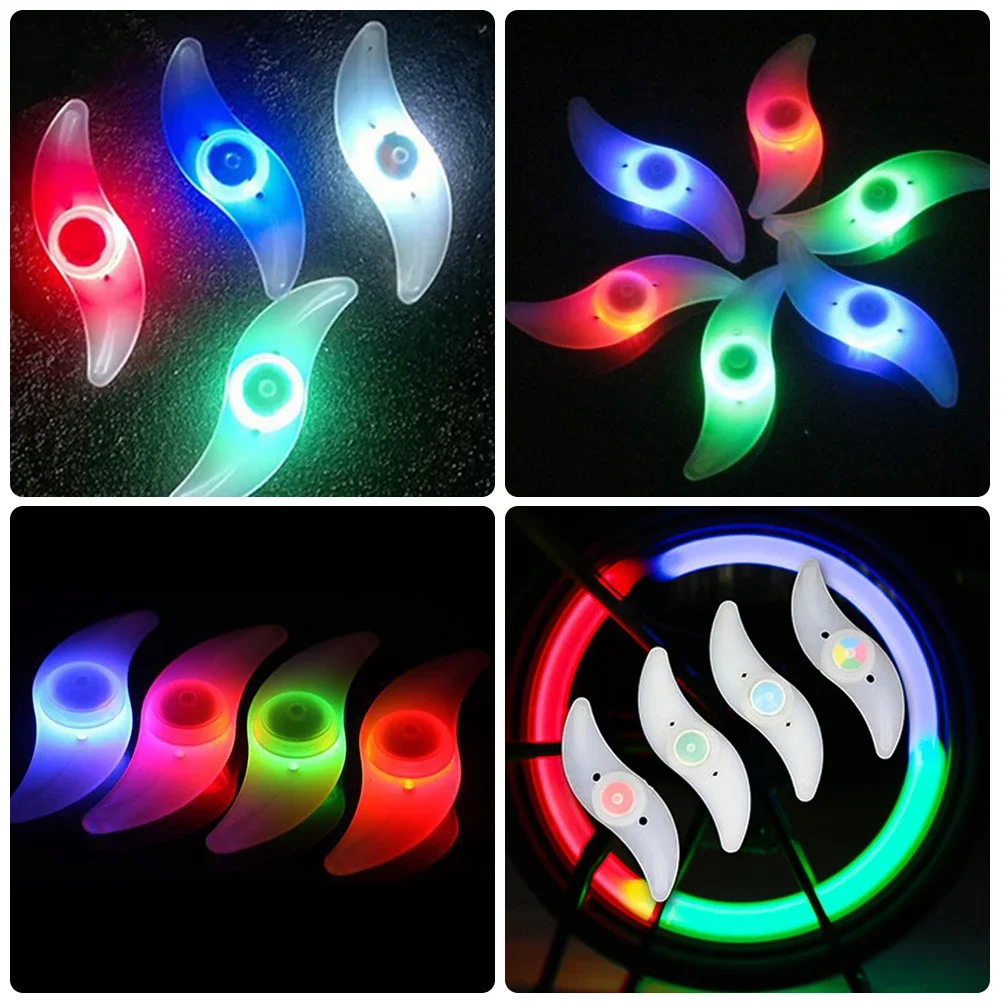 3 modalità di illuminazione LED Neon Ruota per bicicletta Luce per raggi Colore impermeabile Spia di sicurezza per bici Luce per ciclismo Accessori per biciclette