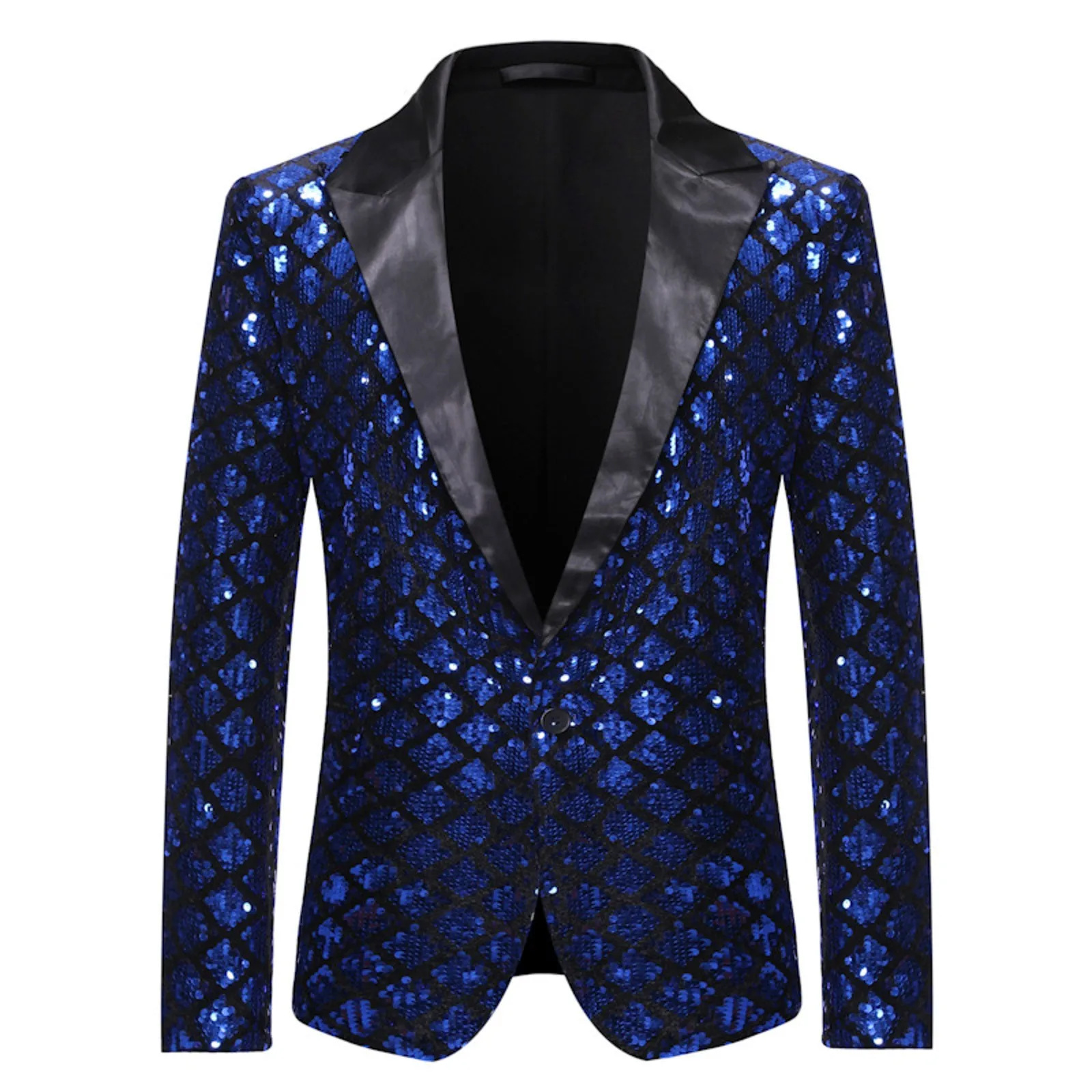 Fashion Glitter Sequin Plaid Blazer Jacket Men 2023 Shiny Slim FIt One Button Dress Suit Blazer Male Party Wedding Stage Costume