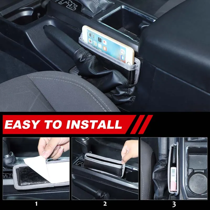 For Toyota Tacoma 2016+central handbrake side mobile phone bag, glasses bag, storage bag, car interior organizing accessories