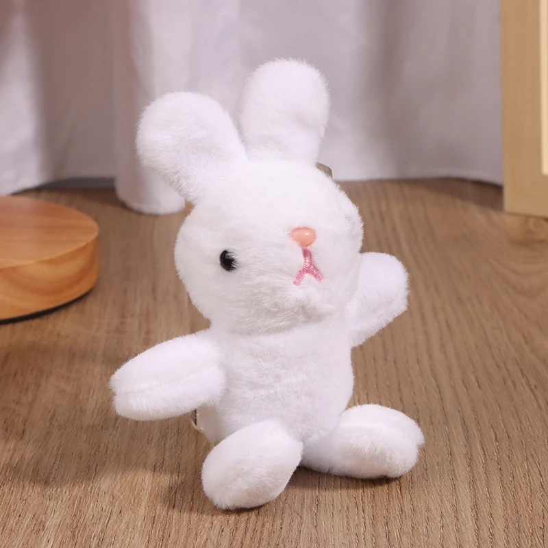 Stuffed Animals Cute Diy White Rabbit Keychain Toy Girl Bag Car Pendant Jewelry Gift