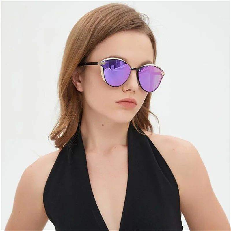 New Women's Sunglasses, Metal Polarized Mirrors, Cat Eyes, Silver Plated Reflective Mirrors, Men's Luxury Glasses Wholesale