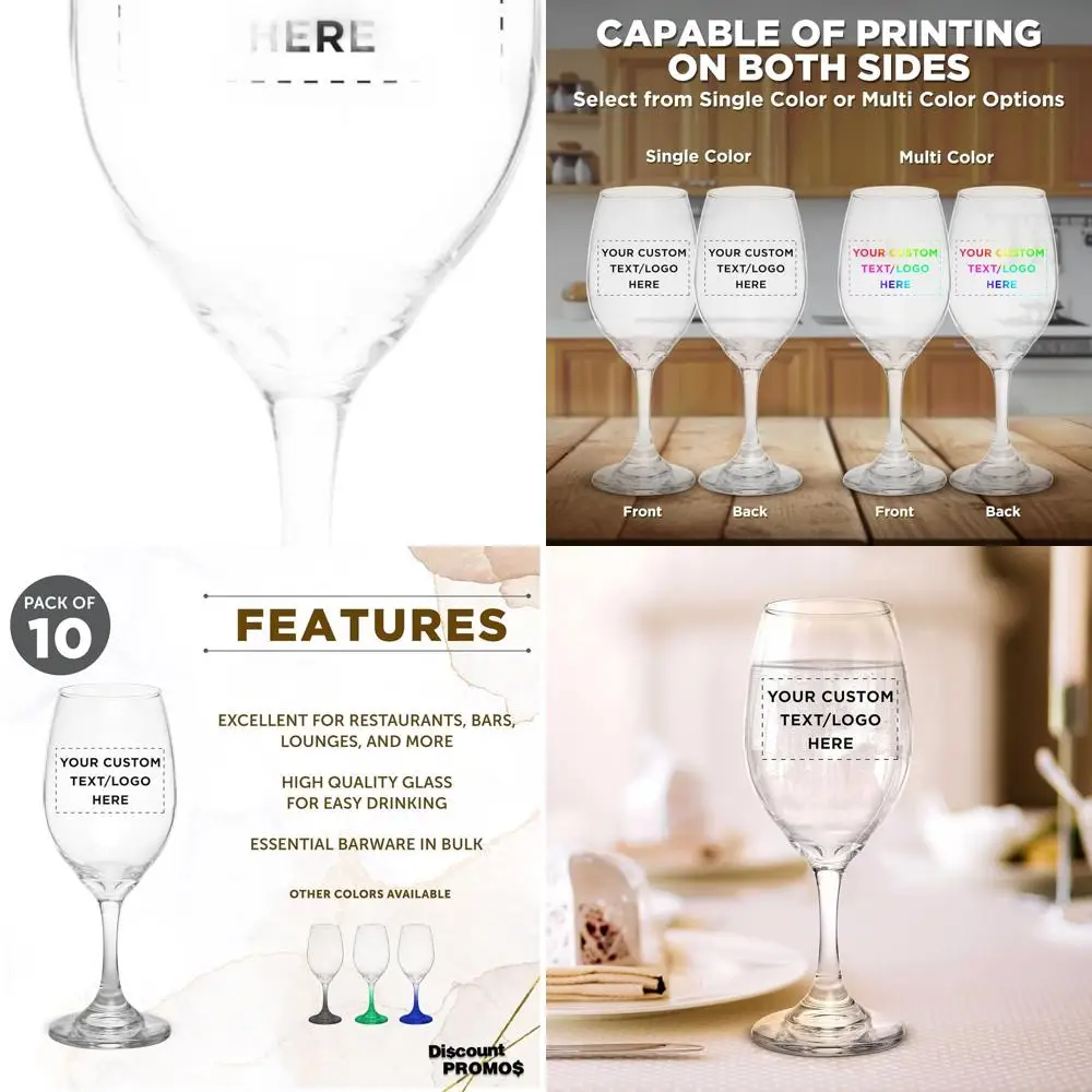 

Набор из 10 прозрачных бокалов для воды и вина, изготовленных в Колумбии, объемом 12,75 унций.