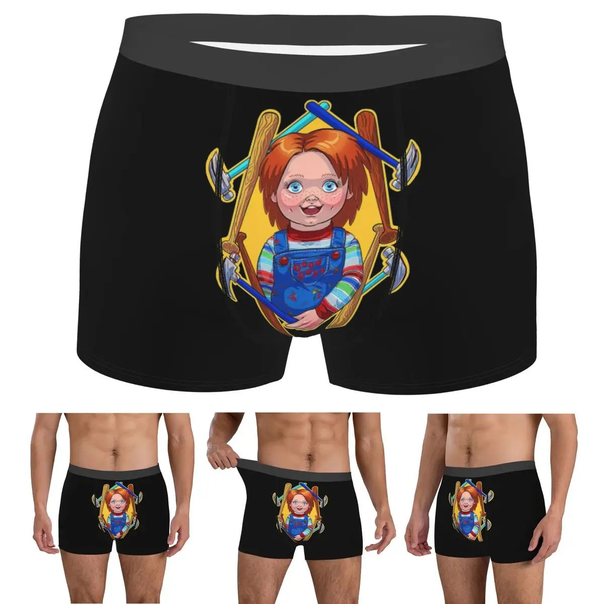 

Boxer Underpants Shorts Chucky Doll (3) Panties Men's Soft Underwear for Homme Man Boyfriend Gifts