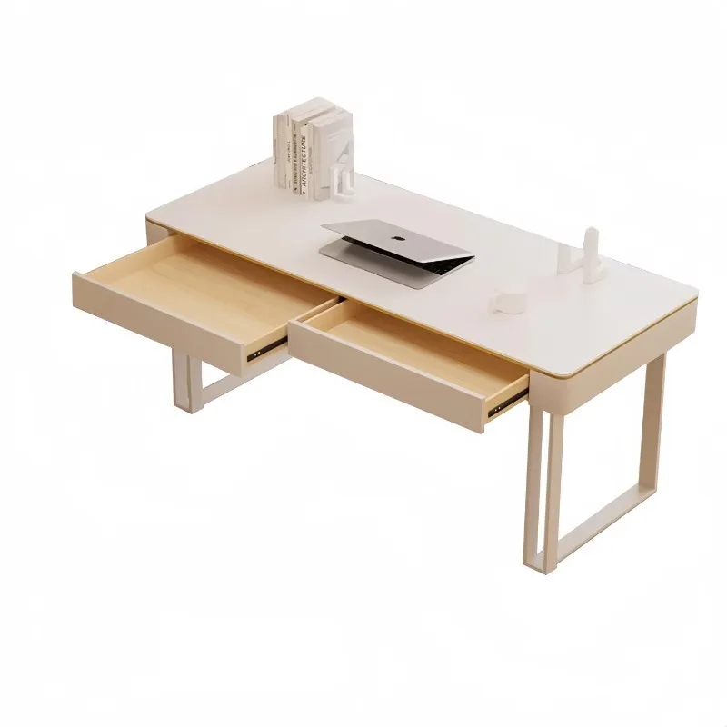 Modern Luxury Office Manager Computer Desk Slate Iron Utility Drawer Commercial Small Apartment Home