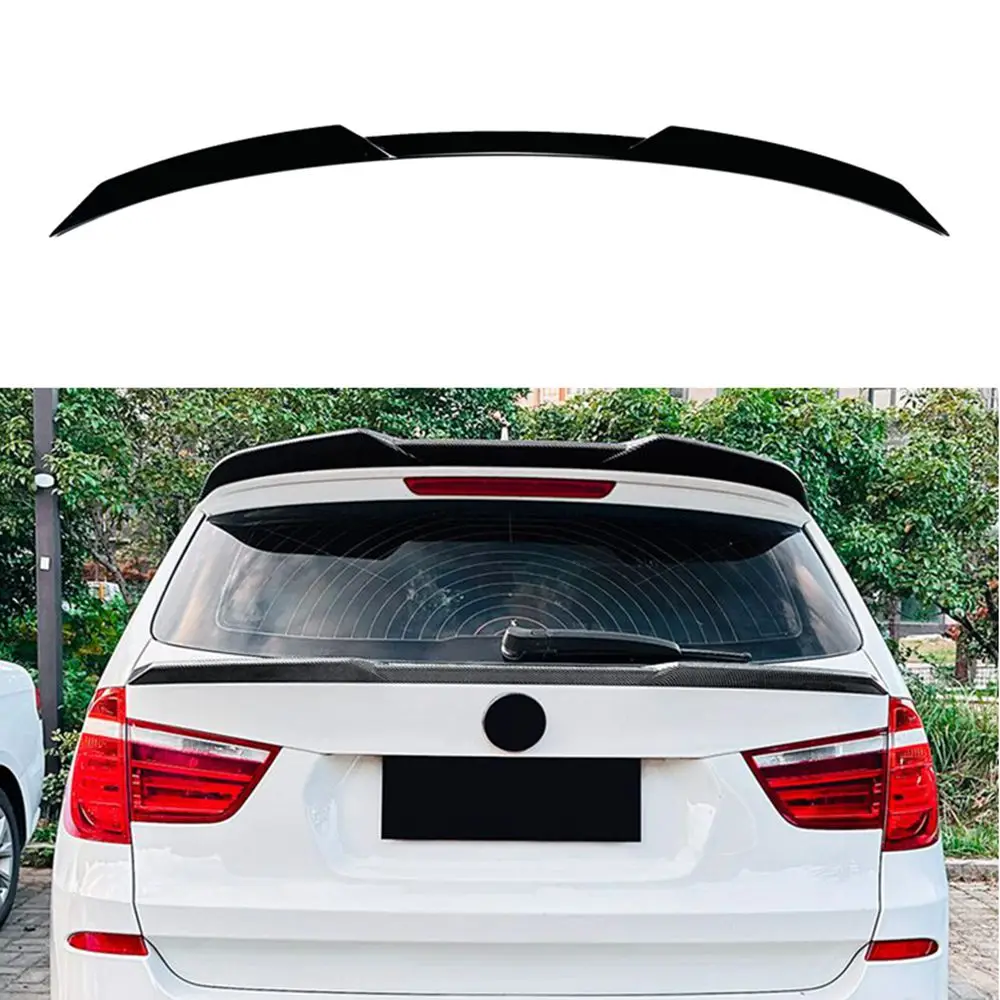 FOR BMW X3 F25 2011-2017 Car Rear Mid Wing Spoiler Splitter Auto Fixed Wind Wing ABS Black/Carbon Exterior Guard Accessories