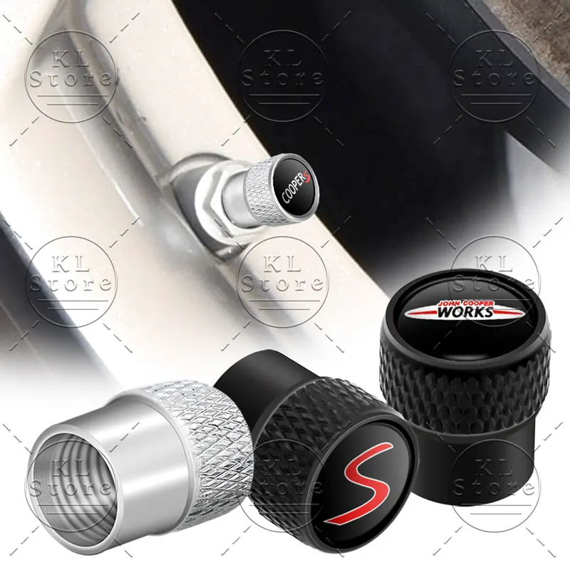 4pcs/set S Logo Car Wheel Tire Valve Air Stem Cap Dustproof Cover For Mini Cooper S Emblem R55 R56 F55 F56 F60 John Cooper Works