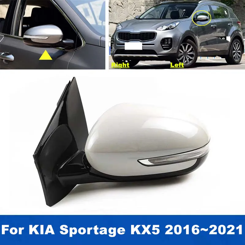 1PCS 87610-D9100/87620-D9100 Car Rearview Door Side Mirror Assy Suitable For Kia Sportage KX5 2016~2021 5/8 Pins