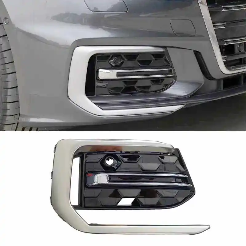 

Auto Front Bumper Grill Cover For Audi A6 C8 Upgrade New Fog Light Grille 2023 2024 2025